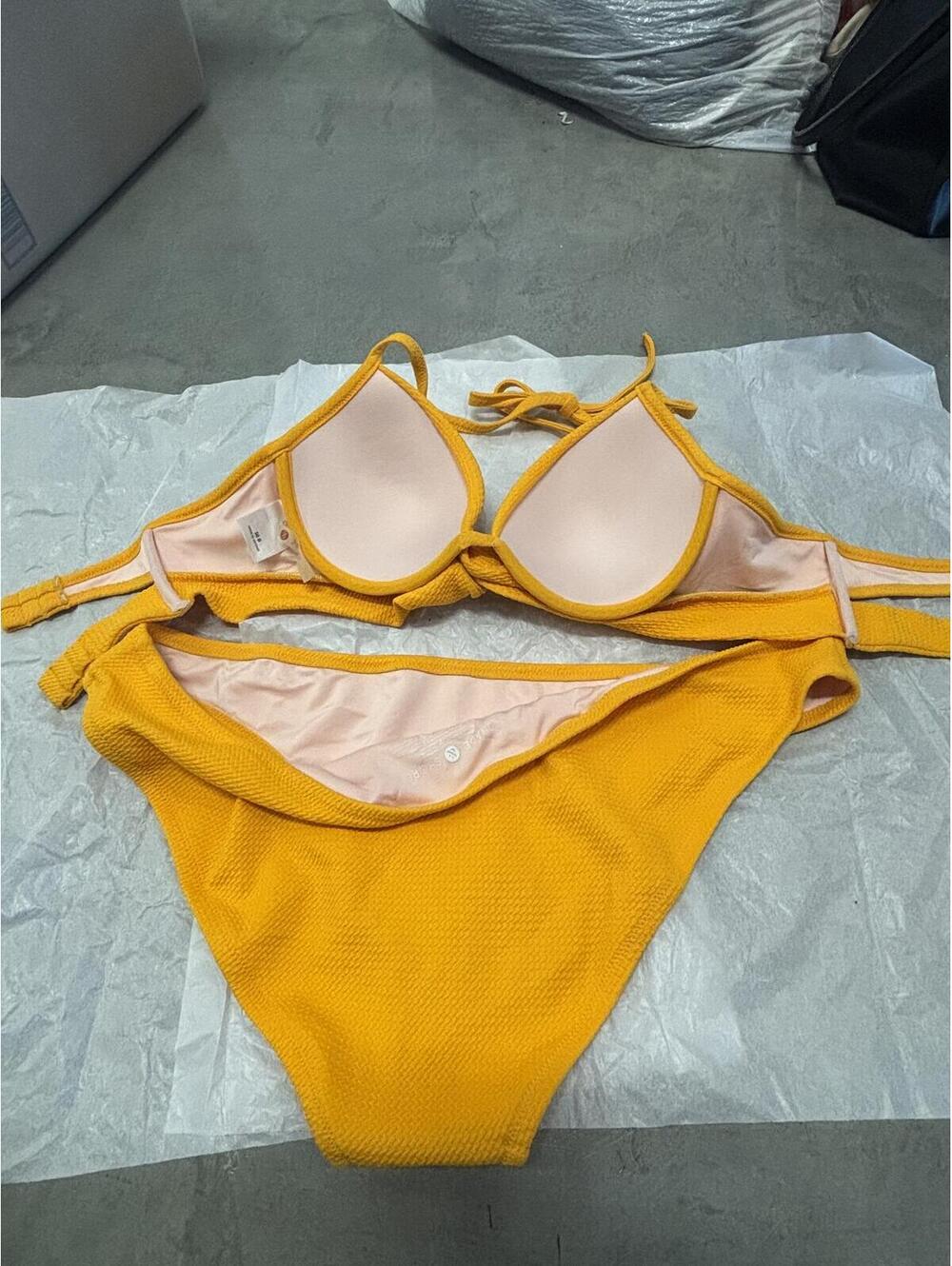 Yellow Textured Two-Piece Bikini Swimsuit Shade and shore (Target)